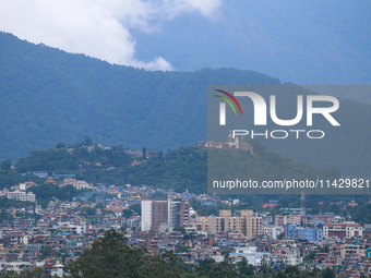 A general view of the Kathmandu Valley is showing a cleaned atmosphere after overnight rain and drizzles as seen from a hillstation in the o...