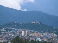 A general view of the Kathmandu Valley is showing a cleaned atmosphere after overnight rain and drizzles as seen from a hillstation in the o...