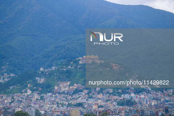 A general view of the Kathmandu Valley is showing a cleaned atmosphere after overnight rain and drizzles as seen from a hillstation in the o...