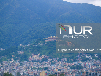 A general view of the Kathmandu Valley is showing a cleaned atmosphere after overnight rain and drizzles as seen from a hillstation in the o...