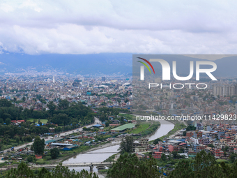 A general view of the Kathmandu Valley is showing a cleaned atmosphere after overnight rain and drizzles as seen from a hillstation in the o...