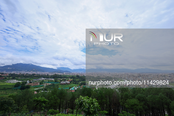 A general view of the Kathmandu Valley is showing a cleaned atmosphere after overnight rain and drizzles as seen from a hillstation in the o...