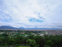 A general view of the Kathmandu Valley is showing a cleaned atmosphere after overnight rain and drizzles as seen from a hillstation in the o...