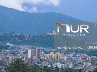 A general view of the Kathmandu Valley is showing a cleaned atmosphere after overnight rain and drizzles as seen from a hillstation in the o...