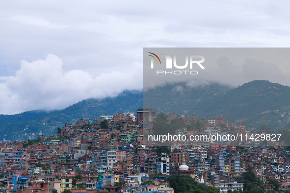 A general view of the Kathmandu Valley is showing a cleaned atmosphere after overnight rain and drizzles as seen from a hillstation in the o...