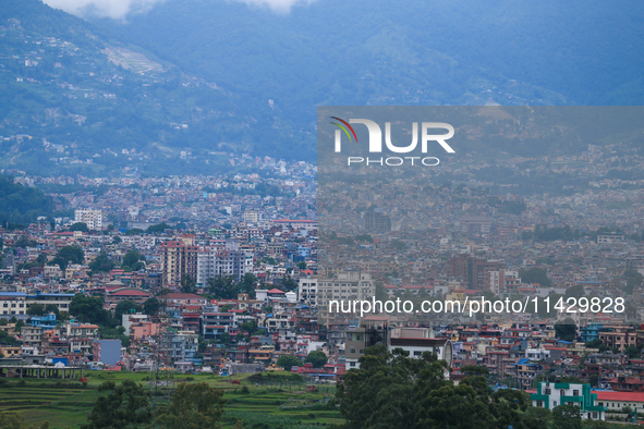 A general view of the Kathmandu Valley is showing a cleaned atmosphere after overnight rain and drizzles as seen from a hillstation in the o...