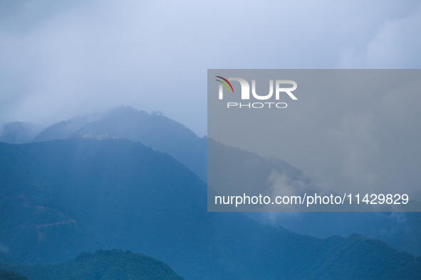 A general view of the Kathmandu Valley is showing a cleaned atmosphere after overnight rain and drizzles as seen from a hillstation in the o...