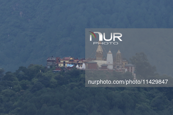 The Swayambhunath Stupa, a UNESCO World Heritage Site, is being pictured after overnight rainfall, which is bringing in clear weather condit...