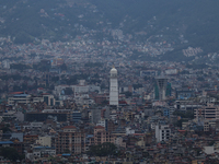 A general view of Kathmandu, Nepal, on July 23, 2024, after overnight rainfall is bringing in clear weather conditions. (