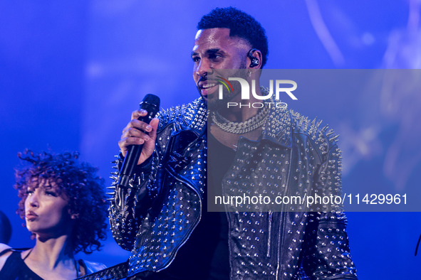 Jason Derulo is performing at Mediolanum Forum Assago in Milan, Italy, on March 27, 2024. 