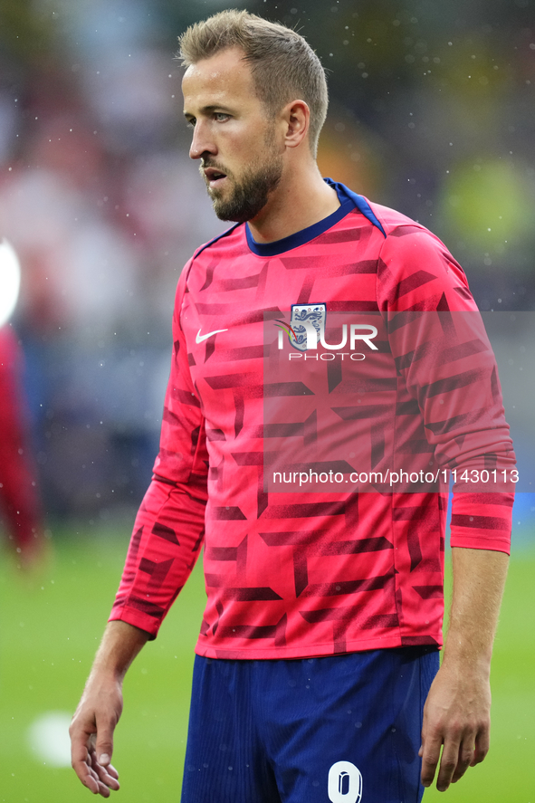 Harry Kane centre-forward of England and Bayern Munich during the UEFA EURO 2024 semi-final match between Netherlands and England at Footbal...