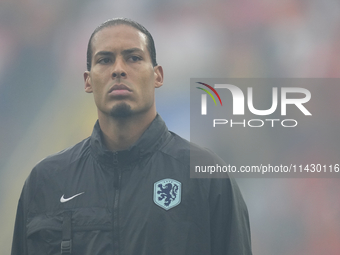 Virgil van Dijk centre-back of Netherlands and Liverpool FC during the UEFA EURO 2024 semi-final match between Netherlands and England at Fo...