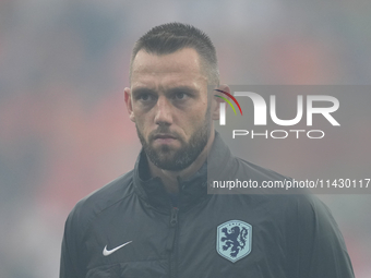 Stefan de Vrij centre-back of Netherlands and Inter Milan during the UEFA EURO 2024 semi-final match between Netherlands and England at Foot...