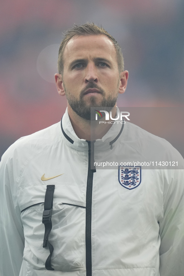 Harry Kane centre-forward of England and Bayern Munich during the UEFA EURO 2024 semi-final match between Netherlands and England at Footbal...