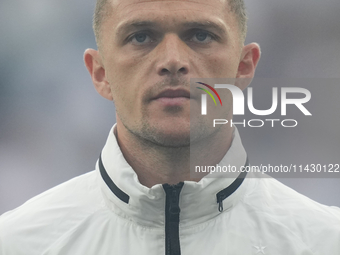 Kieran Trippier right-back of England and Newcastle United during the UEFA EURO 2024 semi-final match between Netherlands and England at Foo...