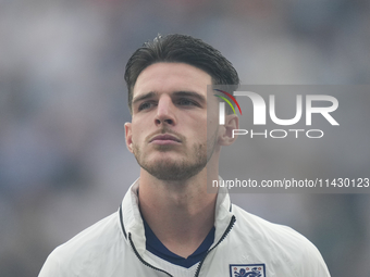 Declan Rice defensive midfield of England and Arsenal FC during the UEFA EURO 2024 semi-final match between Netherlands and England at Footb...