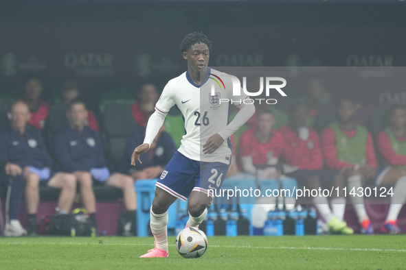 Kobbie Mainoo central midfield of England and Manchester United during the UEFA EURO 2024 semi-final match between Netherlands and England a...