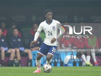 Kobbie Mainoo central midfield of England and Manchester United during the UEFA EURO 2024 semi-final match between Netherlands and England a...