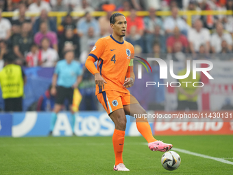 Virgil van Dijk centre-back of Netherlands and Liverpool FC during the UEFA EURO 2024 semi-final match between Netherlands and England at Fo...