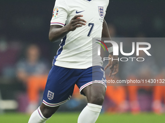 Bukayo Saka right winger of England and Arsenal FC during the UEFA EURO 2024 semi-final match between Netherlands and England at Football St...