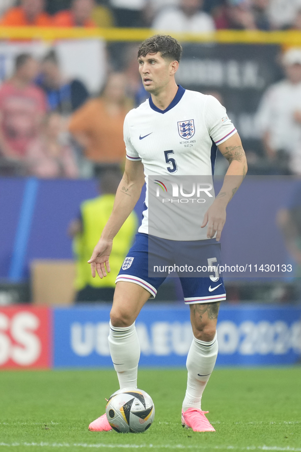 John Stones centre-back of England and Manchester City during the UEFA EURO 2024 semi-final match between Netherlands and England at Footbal...