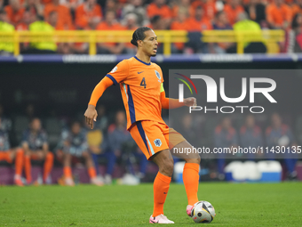 Virgil van Dijk centre-back of Netherlands and Liverpool FC during the UEFA EURO 2024 semi-final match between Netherlands and England at Fo...