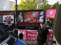 They are shouting slogans as they take part in a rally in favor of free and safe abortion in Warsaw, Poland, on July 23, 2024. Hundreds of d...