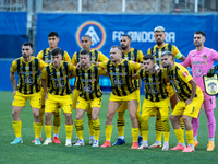 UD Santa Coloma AND players are forming during the second phase of the UEFA Champions League Qualification 2024-2025 match between UD Santa...