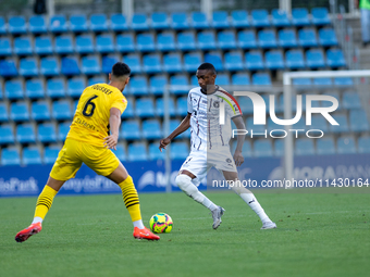 Players are in action during the second phase of the UEFA Champions League Qualification 2024-2025 match between UD Santa Coloma and FC Midt...