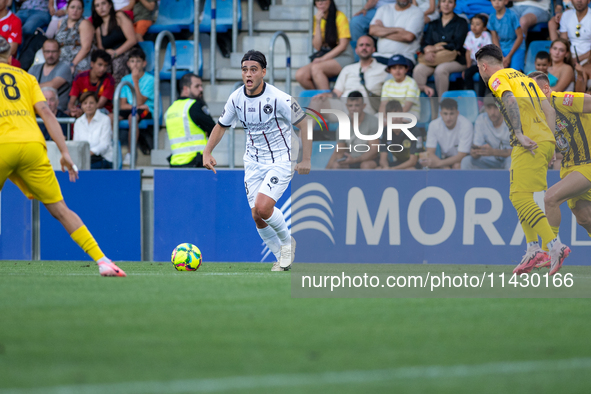 Hanbeom Lee of FK FC Midtjylland is in action during the Second phase of UEFA Champions League Qualification 2024-2025 match between UD Sant...