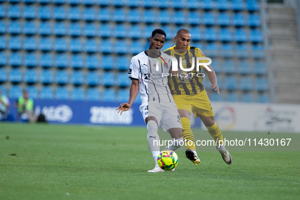 Ousmane Diaoof FK FC Midtjylland is in action during the second phase of the UEFA Champions League Qualification 2024-2025 match between UD...