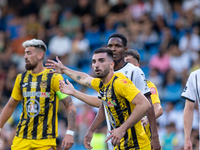 Players are in action during the second phase of the UEFA Champions League Qualification 2024-2025 match between UD Santa Coloma and FC Midt...