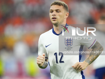 Kieran Trippier right-back of England and Newcastle United during the UEFA EURO 2024 semi-final match between Netherlands and England at Foo...