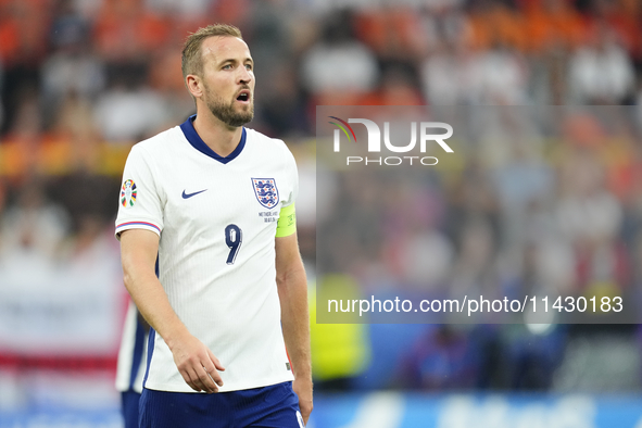 Harry Kane centre-forward of England and Bayern Munich during the UEFA EURO 2024 semi-final match between Netherlands and England at Footbal...