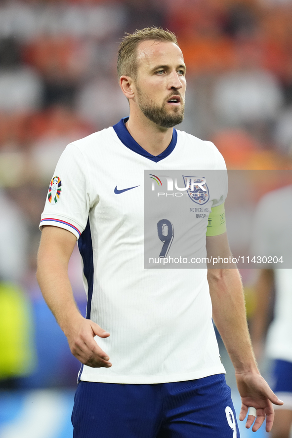 Harry Kane centre-forward of England and Bayern Munich during the UEFA EURO 2024 semi-final match between Netherlands and England at Footbal...