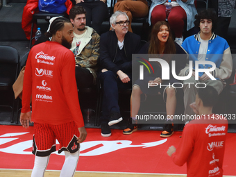 Mexican director Alfonso Cuaron is being seen during the game of the National Professional Basketball League (LNBP) between Diablos Rojos an...