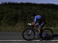 Aram Michell Penaflor Moysen is training with the Mexican triathlon team during their cycling session for the Paris Olympic Games in Lugo, G...