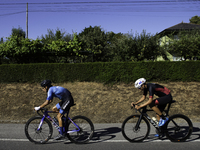 Aram Michell Penaflor Moysen is training with the Mexican triathlon team during their cycling session for the Paris Olympic Games in Lugo, G...