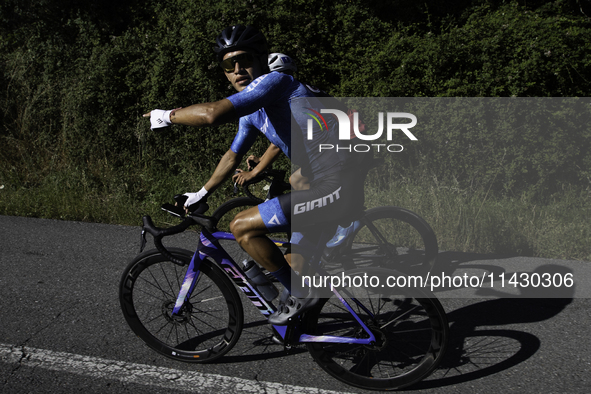 Aram Michell Penaflor Moysen is training with the Mexican triathlon team during their cycling session for the Paris Olympic Games in Lugo, G...