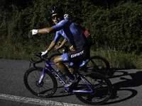 Aram Michell Penaflor Moysen is training with the Mexican triathlon team during their cycling session for the Paris Olympic Games in Lugo, G...