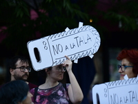 Madrid residents are demonstrating against the City Council's decision to cut down the trees in Plaza de Santa Ana to expand an underground...