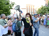 Madrid residents are demonstrating against the City Council's decision to cut down the trees in Plaza de Santa Ana to expand an underground...