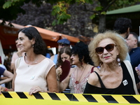 Madrid residents are demonstrating against the City Council's decision to cut down the trees in Plaza de Santa Ana to expand an underground...