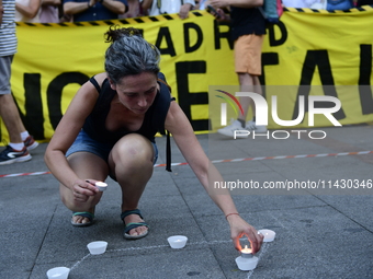 Madrid residents are demonstrating against the City Council's decision to cut down the trees in Plaza de Santa Ana to expand an underground...