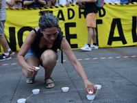 Madrid residents are demonstrating against the City Council's decision to cut down the trees in Plaza de Santa Ana to expand an underground...