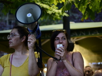 Madrid residents are demonstrating against the City Council's decision to cut down the trees in Plaza de Santa Ana to expand an underground...