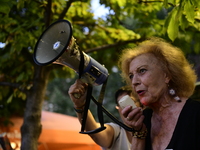 Madrid residents are demonstrating against the City Council's decision to cut down the trees in Plaza de Santa Ana to expand an underground...