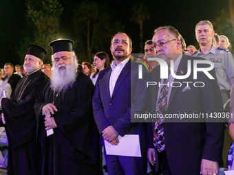 Archbishop ELPIDOPHOROS of America, Archbishop GEORGE of Cyprus, President of Cyprus NIKOS CHRISTODOULIDES, and Supreme President SAVAS TSIV...