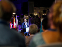 President of Cyprus Nikos Christodoulides is giving his speech during the ceremony in Limassol, Cyprus, on July 22, 2024. The AHEPA (America...