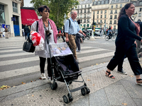 A demonstration is taking place in support of Palestine to stop the genocide of Palestinians and to exclude Israel from the Paris Olympics a...